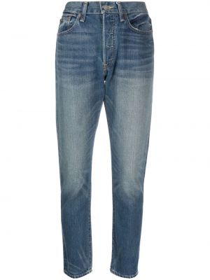 Kõrge vöökohaga kitsa lõikega teksapüksid Lauren Ralph Lauren sinine