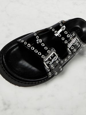 Kožne sandale od lakirane kože Isabel Marant crna