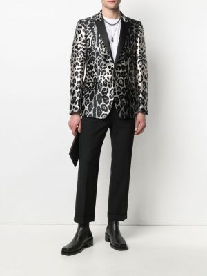 Blazer con estampado leopardo Dolce & Gabbana negro