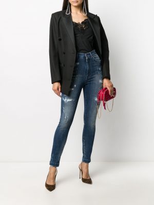 Jeans skinny taille haute Dolce & Gabbana bleu