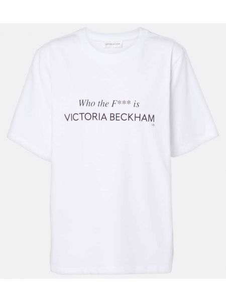 Jersey bomull t-skjorte Victoria Beckham hvit