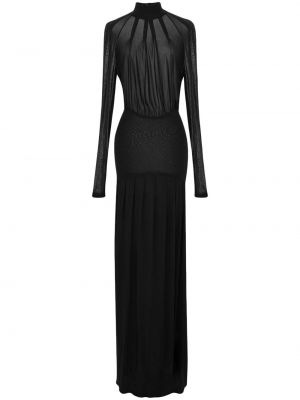 Prozorna večerna obleka Saint Laurent črna