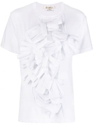 Bavlněné tričko s mašlí Comme Des Garçons bílé