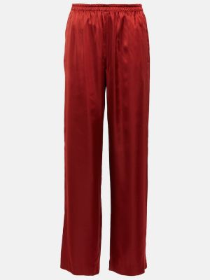 Satynowe proste spodnie Vince czerwone