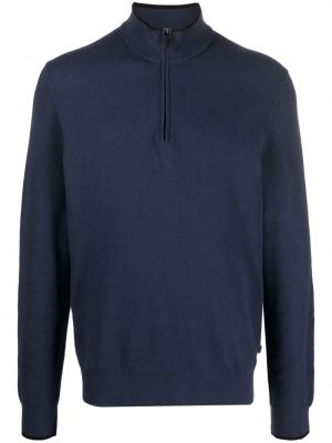 Βαμβακερός πουλόβερ με φερμουάρ Michael Kors μπλε