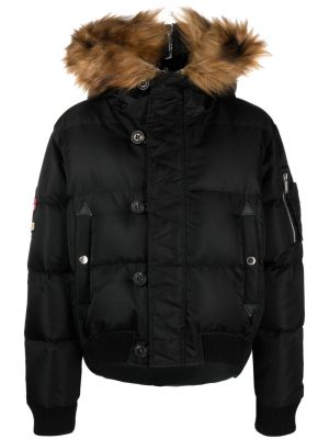 Péřová bunda s kapucí Dsquared2 černá