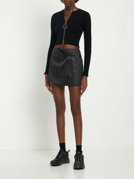 Pruhované mini sukně Gcds černé