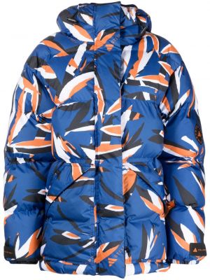 Φλοράλ πουπουλένιο μπουφάν με σχέδιο Adidas By Stella Mccartney μπλε