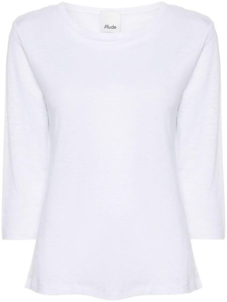 Ленена тениска Allude бяло