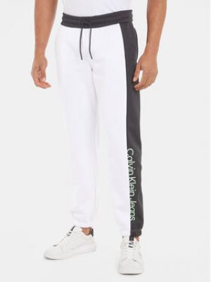 Pantalon de joggings Calvin Klein Jeans blanc