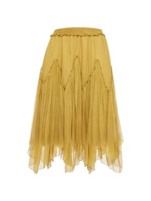 Jedwabna spódnica Chloé Pre-owned żółta