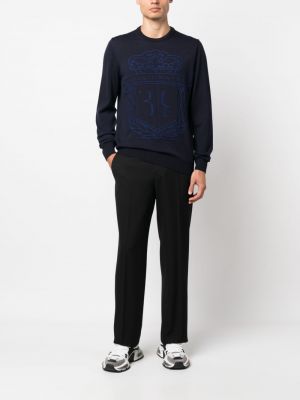 Vlněný pulovr s potiskem Billionaire modrý