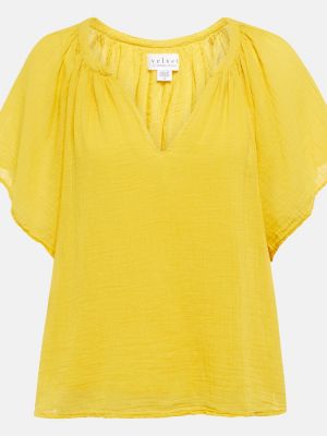 Хлопковая блузка Velvet, желтая