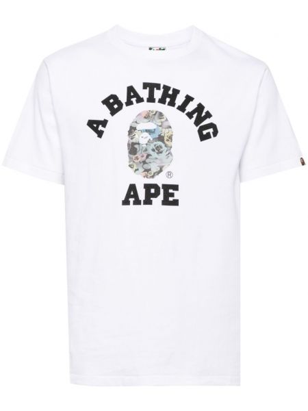 Blomstret t-shirt A Bathing Ape® hvid