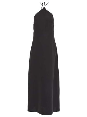 Hedvábné dlouhé šaty Valentino černé