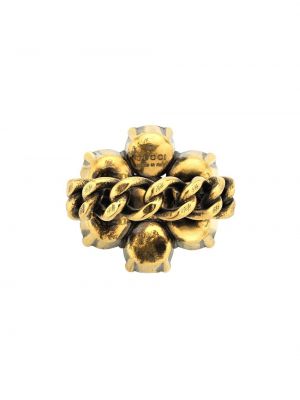 Žiedas su kristalais Gucci auksinė