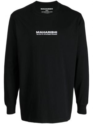 Bavlnené tričko s potlačou Maharishi čierna