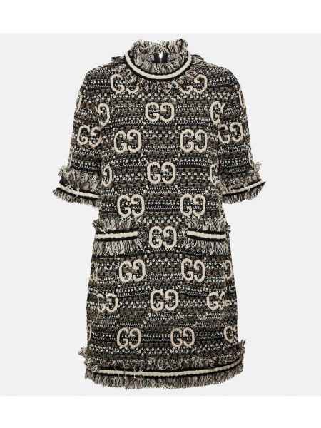 Твидовое платье мини Gucci черное