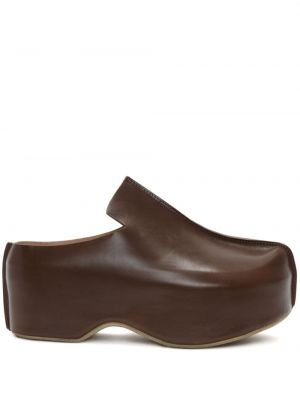 Pantofi loafer din piele cu platformă Jw Anderson maro