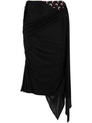 Drapiruotas asimetriškas midi sijonas Marine Serre juoda