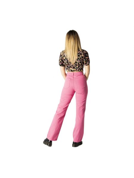 Pantalones rectos Only rosa