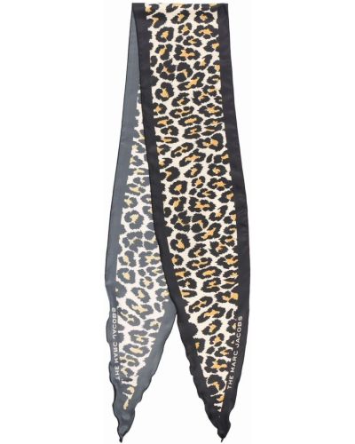 Bufanda de raso leopardo Marc Jacobs negro