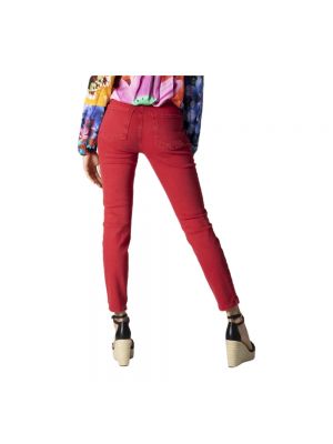 Spodnie z kieszeniami Desigual czerwone