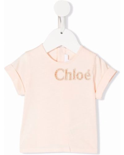 Brodert t-skjorte for jenter Chloe Kids rosa