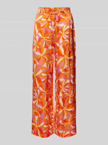 Spodnie 3/4 z wiskozy z nadrukiem Frieda & Freddies pomarańczowe