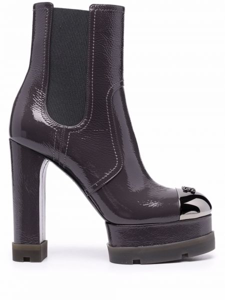 Leder stiefelette Casadei grau