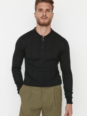 Пуловер slim Trendyol черно