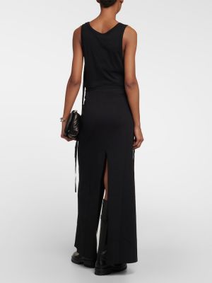 Βαμβακερή maxi φούστα με ψηλή μέση Ann Demeulemeester μαύρο