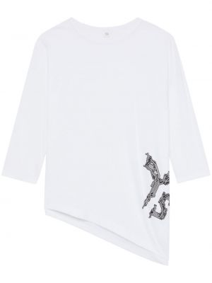 Асиметрична памучна тениска Y's бяло