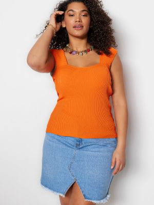 Прилепнала блуза Trendyol оранжево