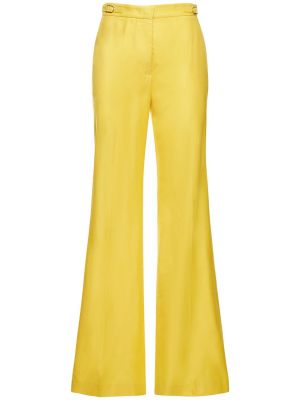 Spodnie z wysoką talią wełniane Gabriela Hearst żółte