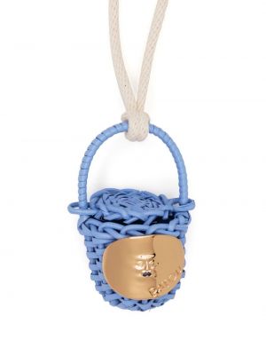 Patou wicker bag pendant necklace - Blu