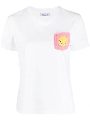 Bavlnené tričko s vreckami Mc2 Saint Barth biela