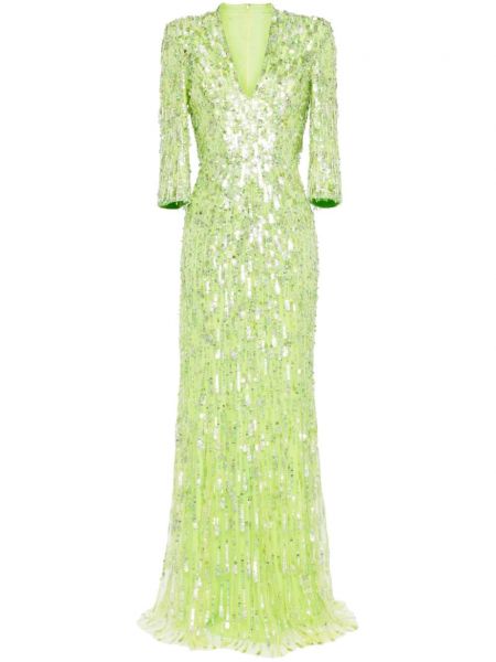 Sukienka wieczorowa z cekinami Jenny Packham zielona