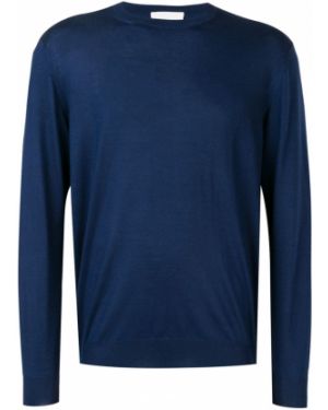 Sweter z okrągłym dekoltem Cruciani niebieski