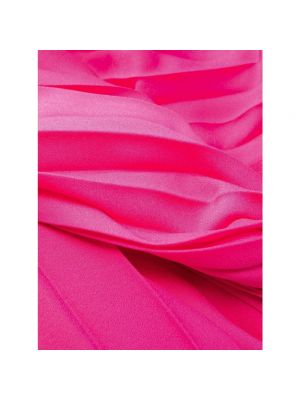 Haftowana sukienka długa z dekoltem w serek Parosh różowa