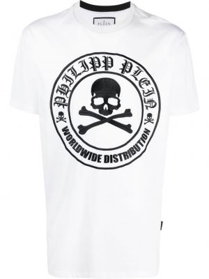 T-shirt mit stickerei Philipp Plein weiß