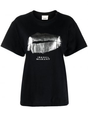 Kokvilnas t-krekls ar apdruku Isabel Marant