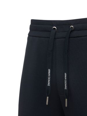 Bavlněné sportovní kalhoty s potiskem Armani Exchange černé