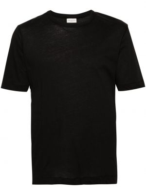 Koszulka bawełniana z okrągłym dekoltem Dries Van Noten czarna