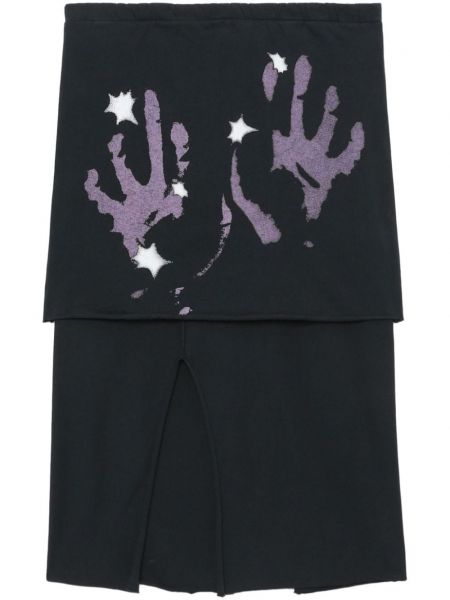 Βαμβακερή φούστα με σχέδιο Our Legacy μαύρο