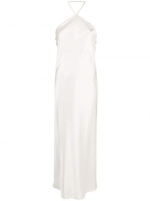 Копринена коктейлна рокля La Collection бяло