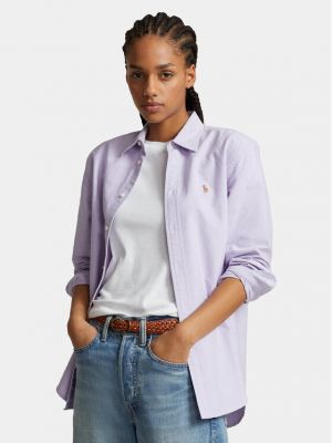 Relaxed fit marškiniai Polo Ralph Lauren violetinė
