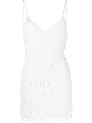 Sukienka mini z frędzli Fleur Du Mal biała