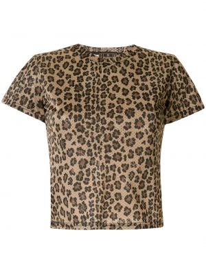 Мрежеста тениска с принт с леопардов принт Fendi Pre-owned