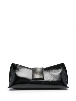 Кожени чанта тип „портмоне“ с кристали Manu Atelier черно